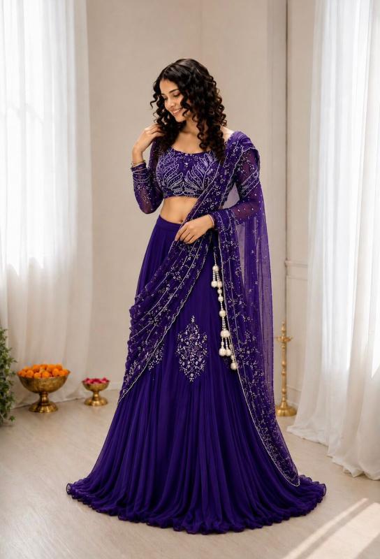 Trending Stylelish BB 73  Chinon Silk Blue Wholesale choli manufacturers
